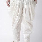 Plain Dupion Silk Dhoti Pant in Off White