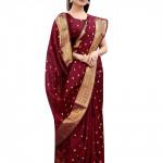 Women's Banarasi Silk Sarees With Zari Jacquard Work & Blouse Piece