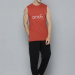 Men Red & White Printed T-shirt