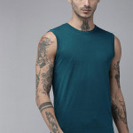 Men Blue Solid Innerwear Vest