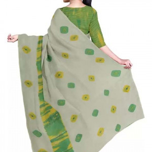 Green Printed Pure Georgette Saree