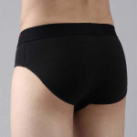 Men Pack Of 2 Black & Navy Blue Solid Basic Briefs