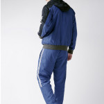 Men Blue & Charcoal Grey Solid Reversible Tracksuit