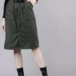 Women Solid Flared Dark Grey Skirt